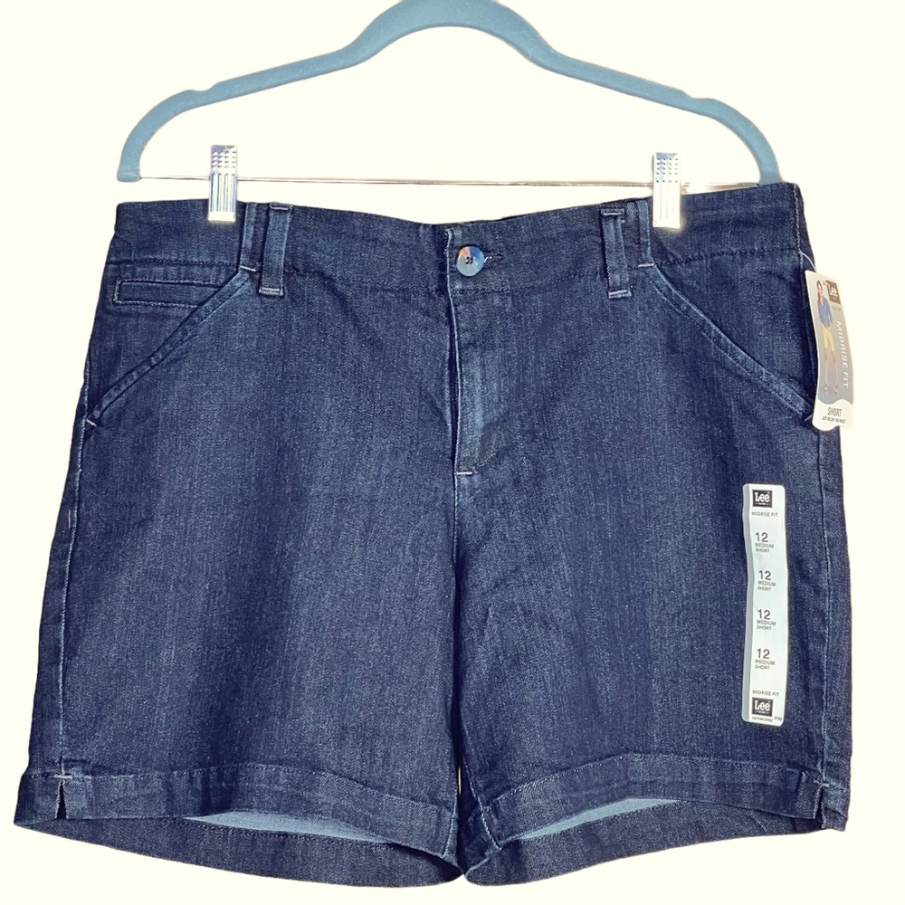 Lee Women’s Mid Rise Denim Jean Dark Wash Persian Short 12 M NWT